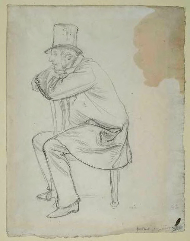 Study of a Male Figure in Contemporary Dress with a Chair