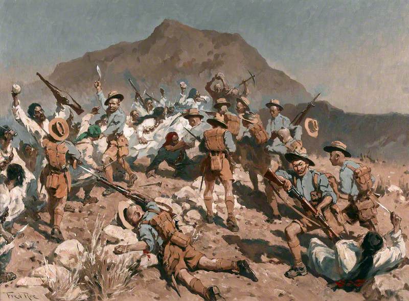 2nd Battalion 5th Gurkha Rifles at Ahnai Tangi, North-West Frontier, India, 14 January 1920