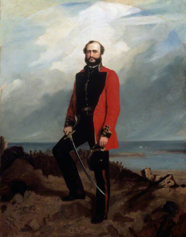 Major-General (later Lieutenant-General Sir) Charles Ashe Windham (1810–1870), Coldstream Guards, Standing in Front of the Redan, Sebastopol, c.1855