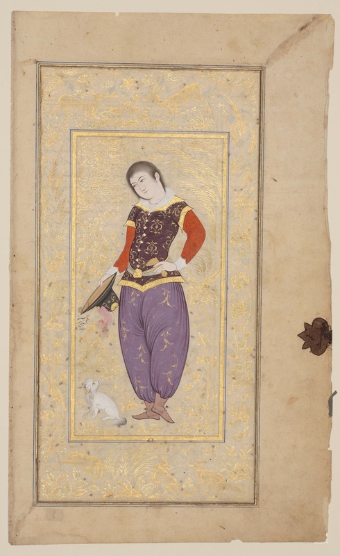 Youth in European Dress and Young Woman with Indian Headdress, from a Shahnamah
