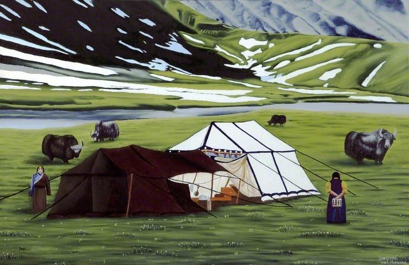 Landscape with Women and Yaks