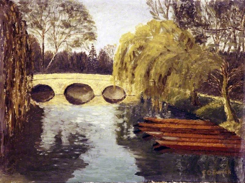 A View on the River Cam in Cambridge Looking towards Trinity College Bridge