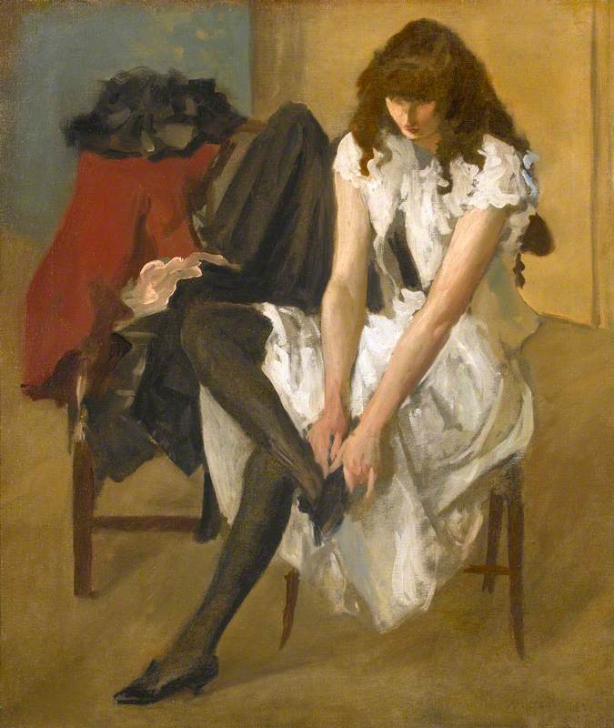 A Girl at Her Toilet
