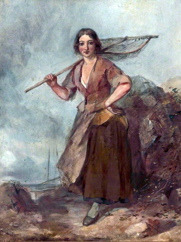 Woman Holding a Shrimping Net