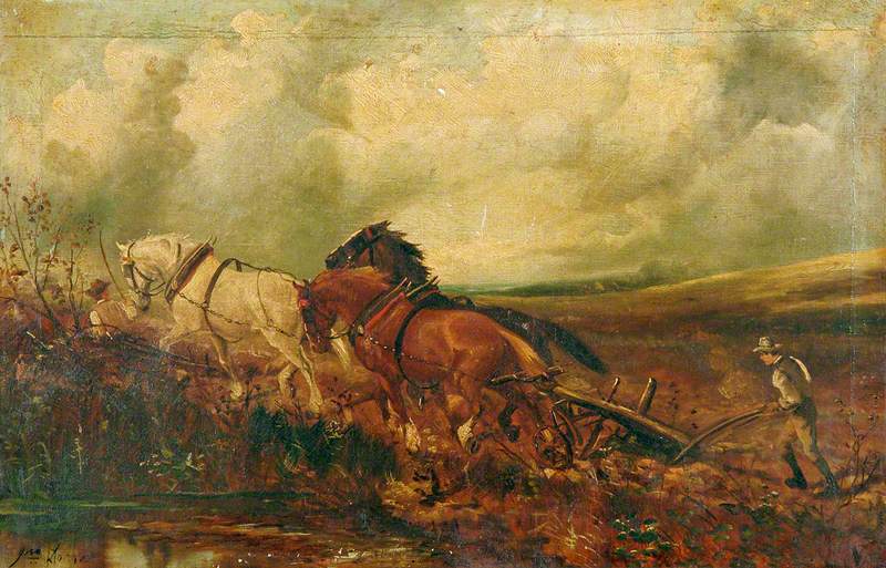 Horses Pulling a Plough