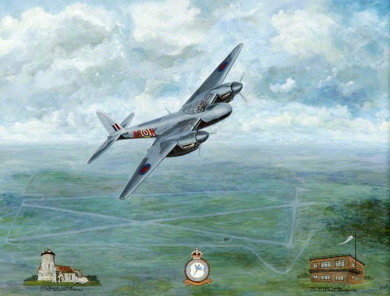 De Havilland Mosquito AS-H of 515 Squadron Flying over Little Snoring, Norfolk