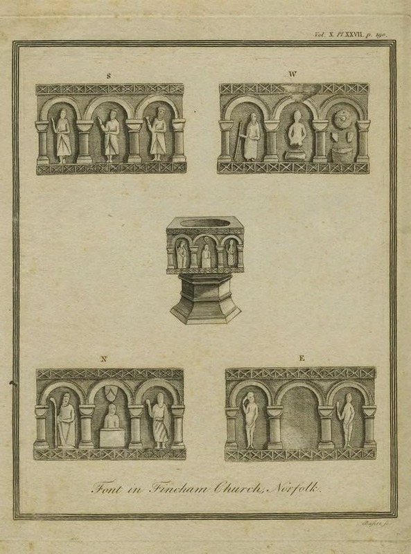 Font in Fincham Church, Norfolk