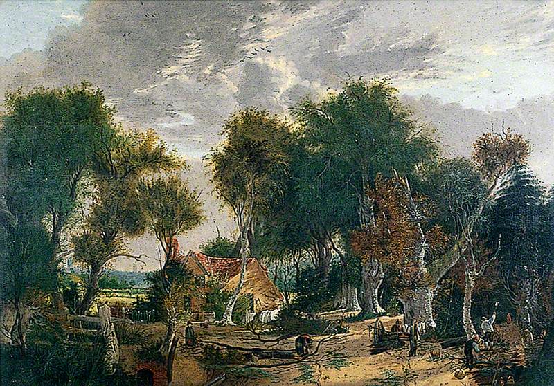 Scene in Crown Point Wood with Woodcutters