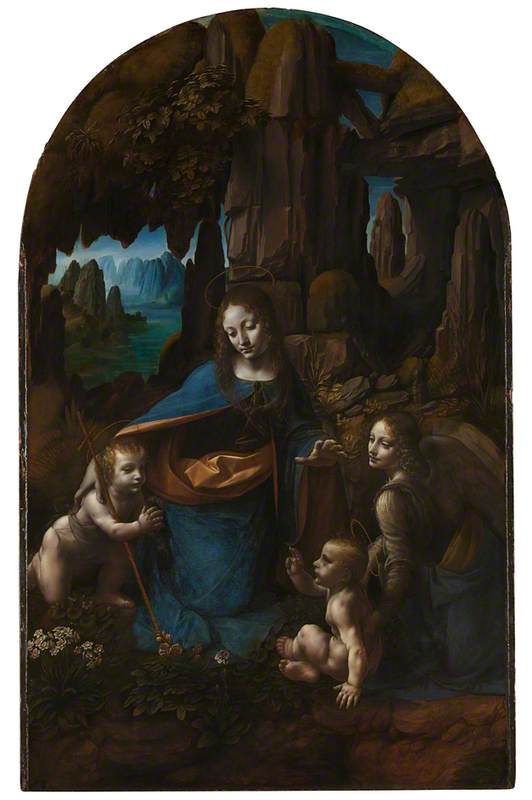 The Virgin of the Rocks (The Virgin with the Infant Saint John adoring the Infant Christ accompanied by an Angel)