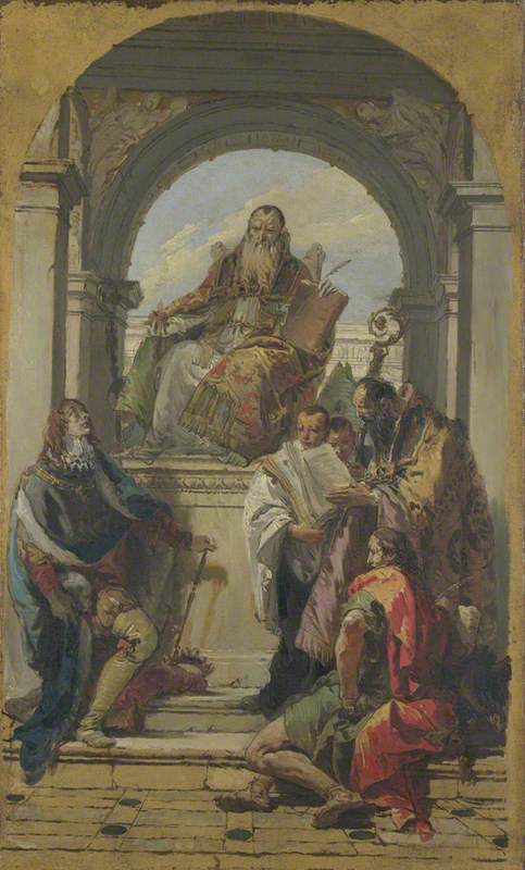 Saints Augustine, Louis of France, John the Evangelist and a Bishop Saint