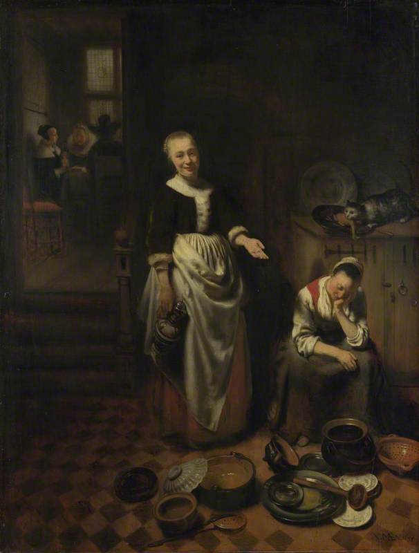 Interior with a Sleeping Maid and her Mistress ('The Idle Servant')