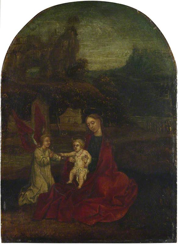 The Virgin and Child with an Angel in a Landscape