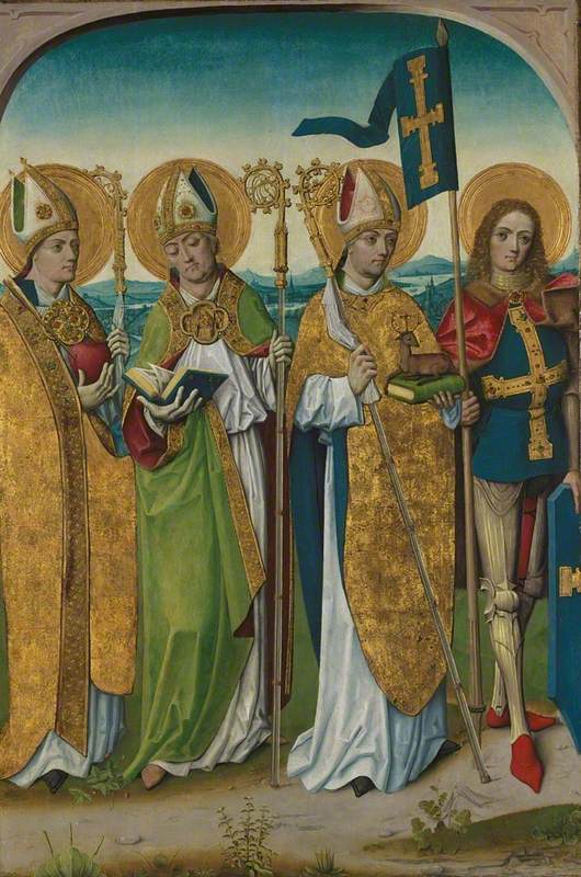 Saints Augustine, Hubert, Ludger (?) and Gereon (?): Reverse of Left Hand Shutter