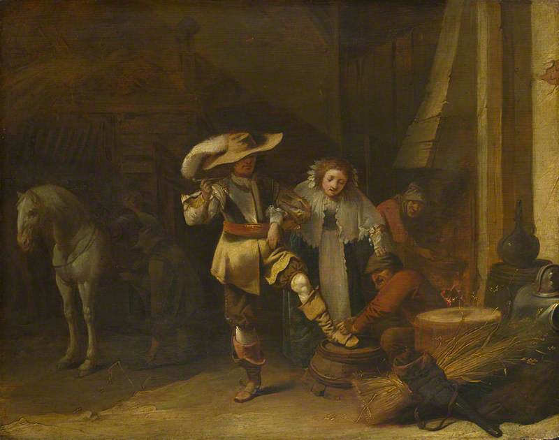 A Man and a Woman in a Stableyard