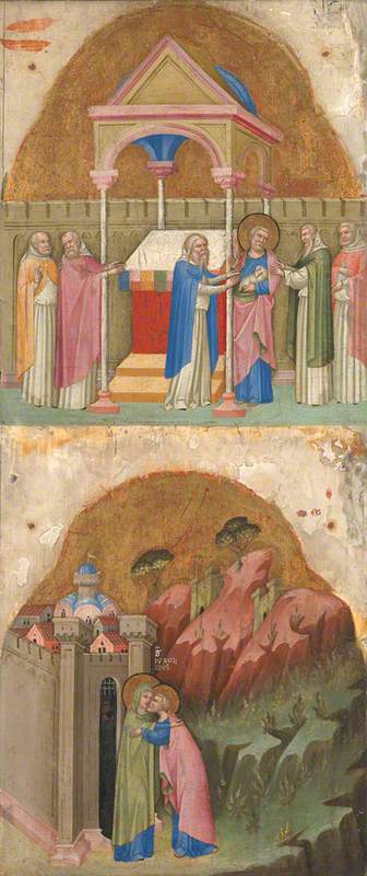 Saint Joachim's Offering rejected and The Meeting at the Golden Gate