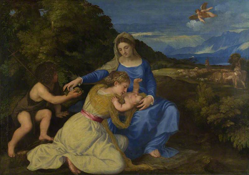 The Virgin and Child with the Infant Saint John and a Female Saint or Donor (The Aldobrandini Madonna)