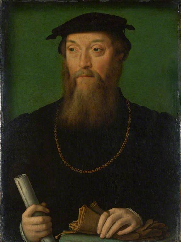 Portrait of a Man holding a Scroll and Gloves