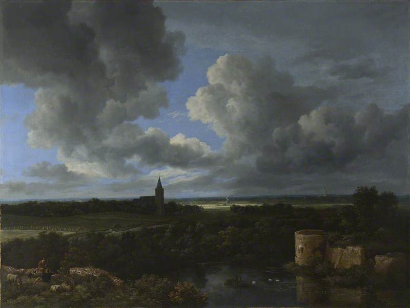 A Landscape with a Ruined Castle and a Church