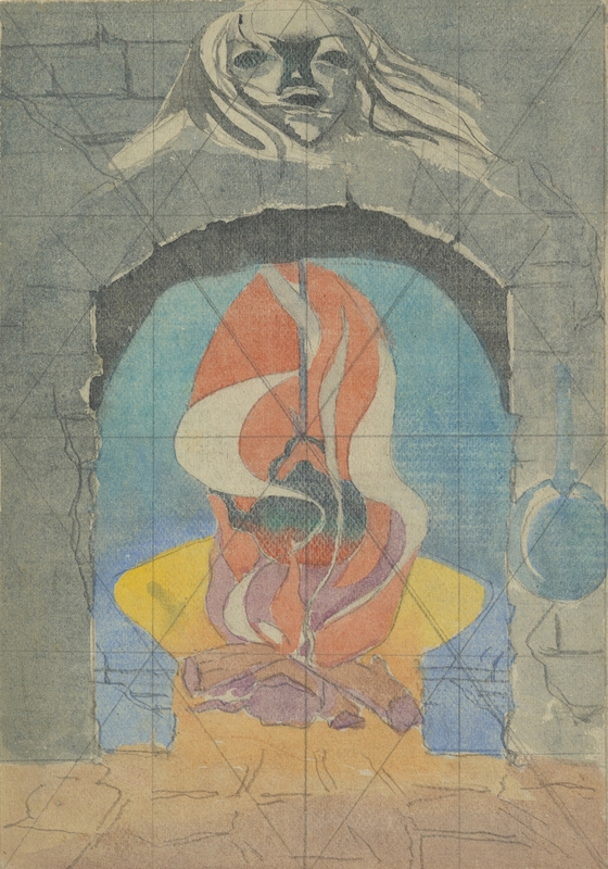 Fire and Kettle within a Fireplace