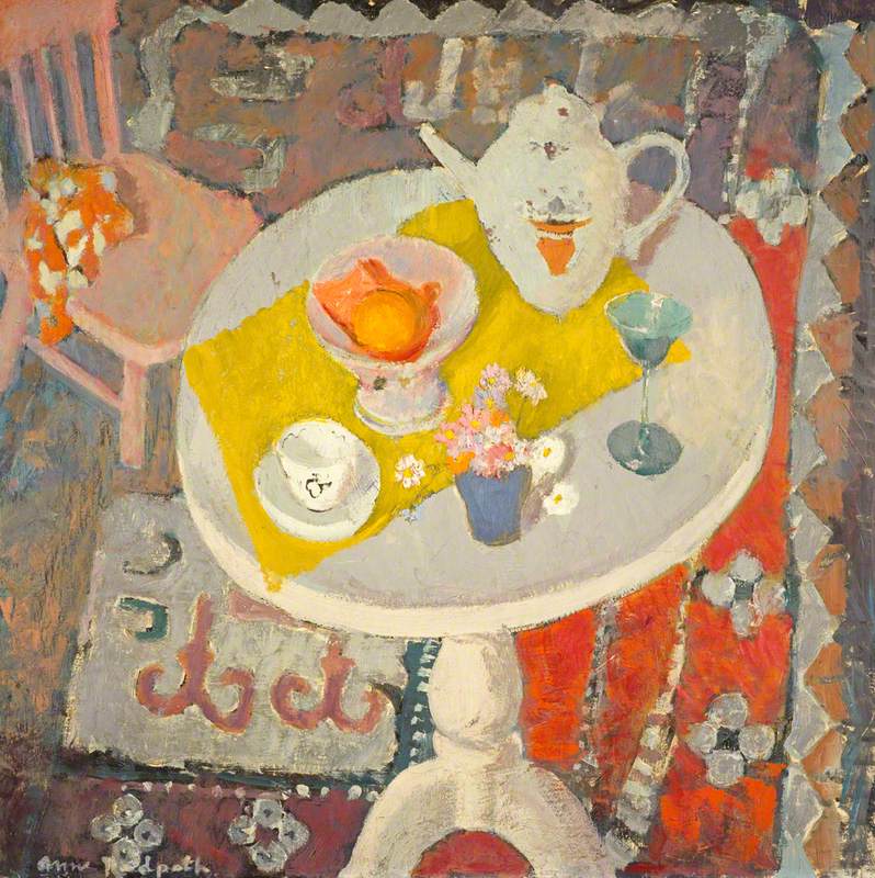 Still Life with Teapot on Round Table