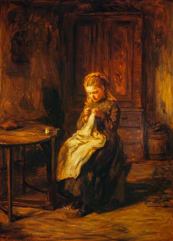 A Girl Sewing