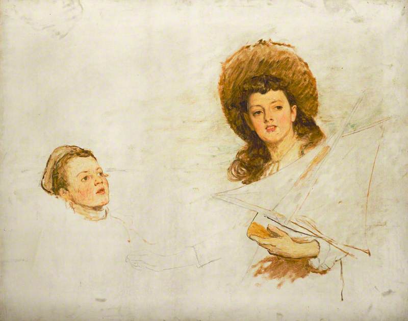 Study of the Artist's Daughter Hilda Orchardson (b.1875) and One of her Younger Brothers