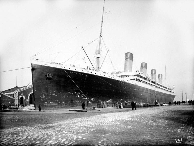 Port bow view in Thompson Graving Dock while under repair