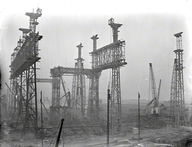 Reconstruction of North Yard slips 2 and 3 and erection of Arrol gantry for building 'Olympic' (400) and 'Titanic' (401)