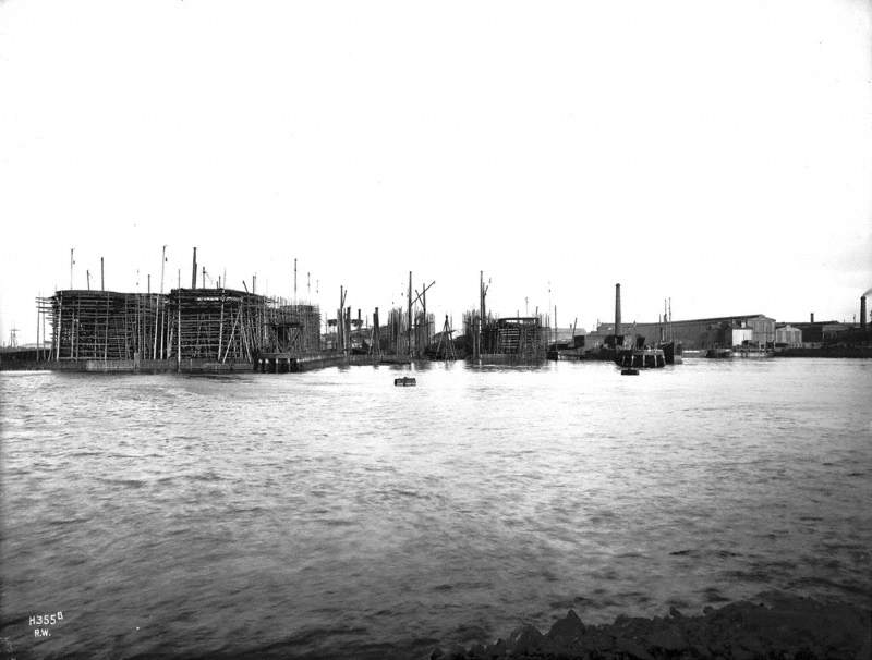 View of South Yard and Engine Works across Abercorn Basin from south