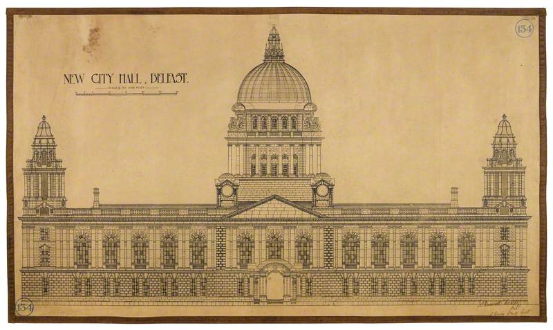 Original Scale Drawing for the New City Hall, Belfast