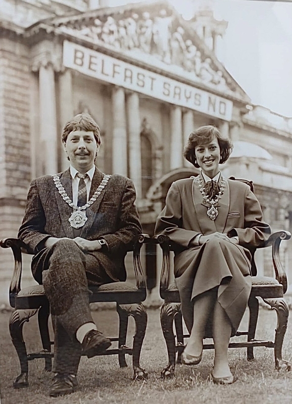 Samuel Wilson (b.1953), The Right Honourable, The Lord Mayor of Belfast (1986–1987) and Cllr Rhonda Paisley (b.1960), The Lady Mayoress of Belfast