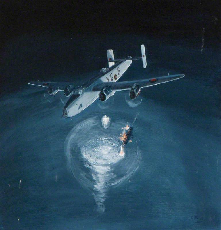A Night Attack on Enemy Shipping by a Halifax from 502 Squadron in the Skaggerak, During 1941–1945