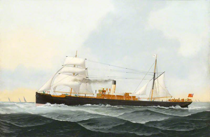 The Sail Steam Ship 'W. M. C. Mitchell' on Passage