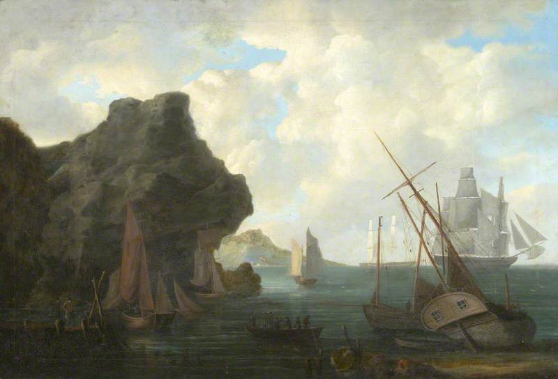 Ships off a Rocky Coast