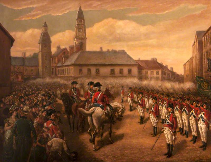 The Lisburn and Lambeg Volunteers Firing a 'Feu de Joie' in Honour of the Dungannon Convention, 1782