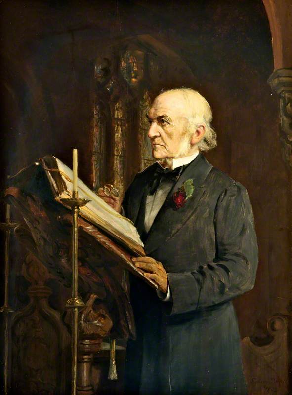 Gladstone Reading the Lesson in Hawarden Church