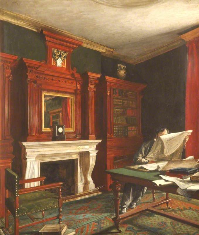Alfred Stevens in His Library