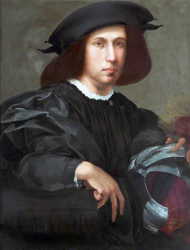 Portrait of a Young Man with a Helmet