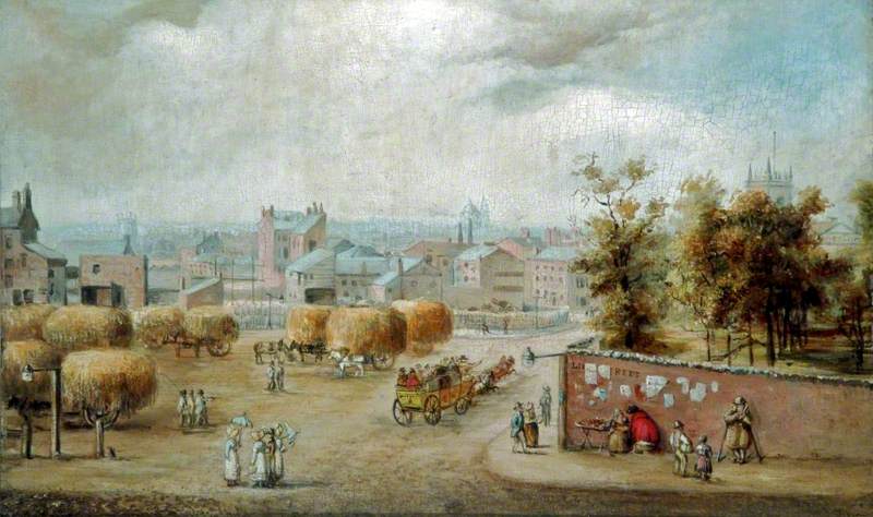 Lime Street in 1818, Site of St George's Hall