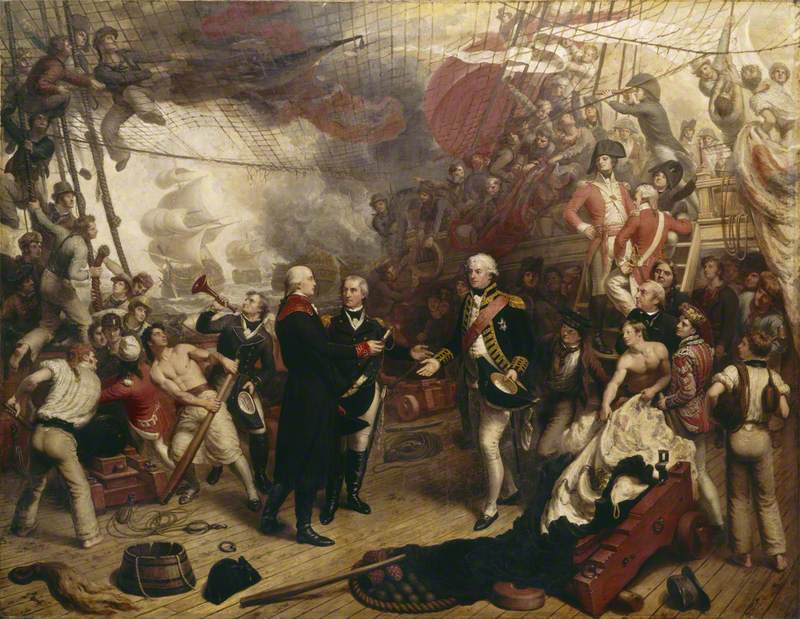 Admiral Duncan Receiving the Sword of the Dutch Admiral de Winter at the Battle of Camperdown, 11 October 1797