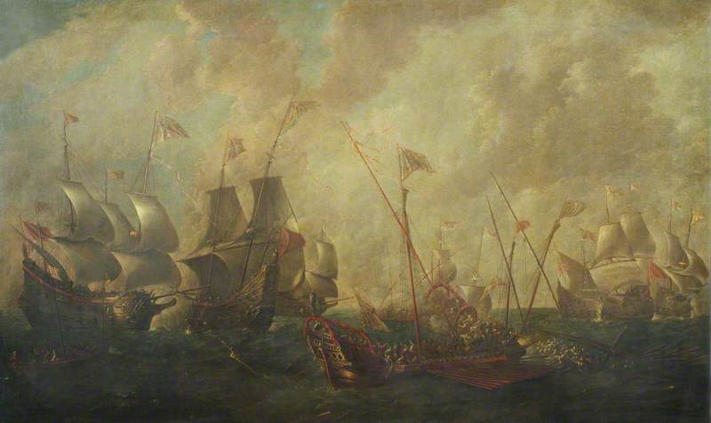 Action between Galeasses and Galleys in the Mediterranean