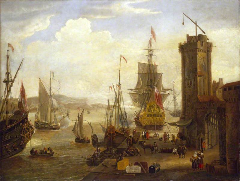 Dock Scene at a British Port