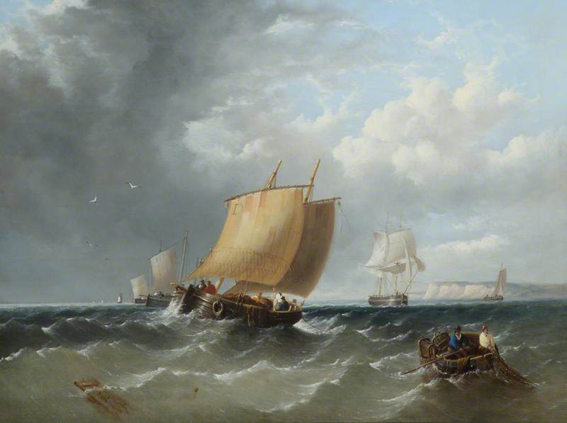 A Fishing Lugger off the Coast of Kent