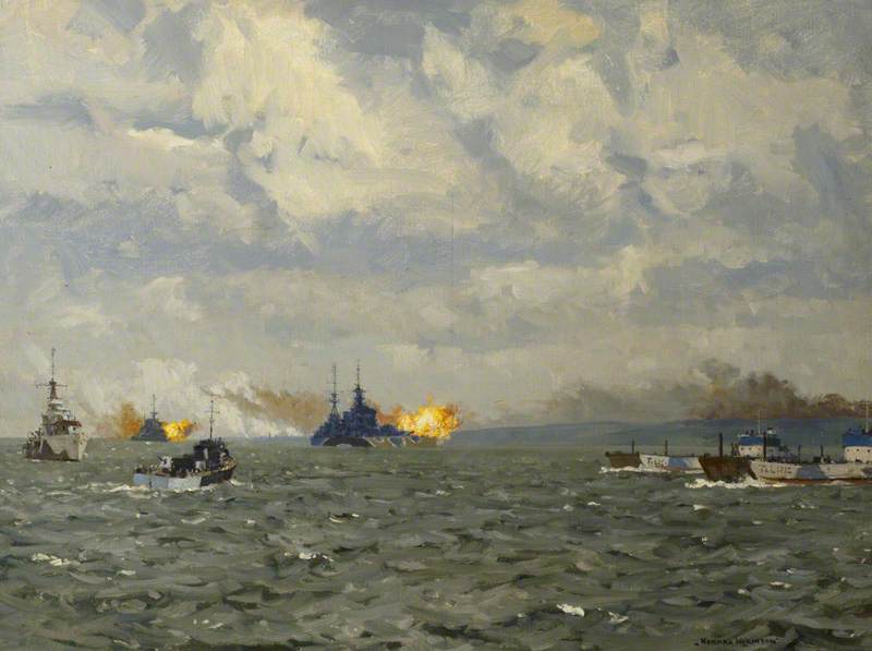 HMS 'Rodney' and 'Warspite' Firing on Shore Targets, 6 June 1944