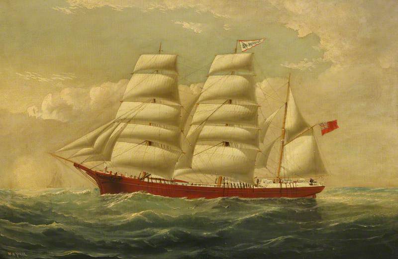 The Barque 'J. H. Marsters' in Full Sail