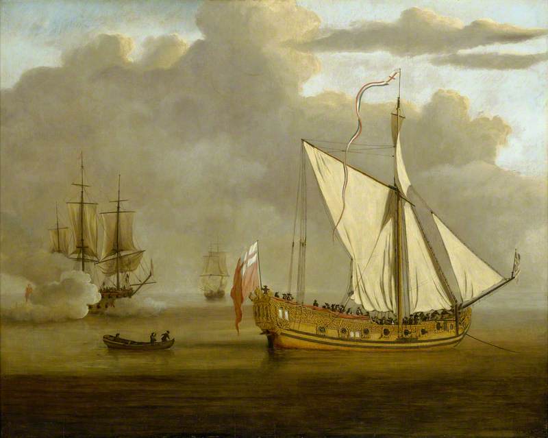 The English Yacht 'Portsmouth' at Anchor