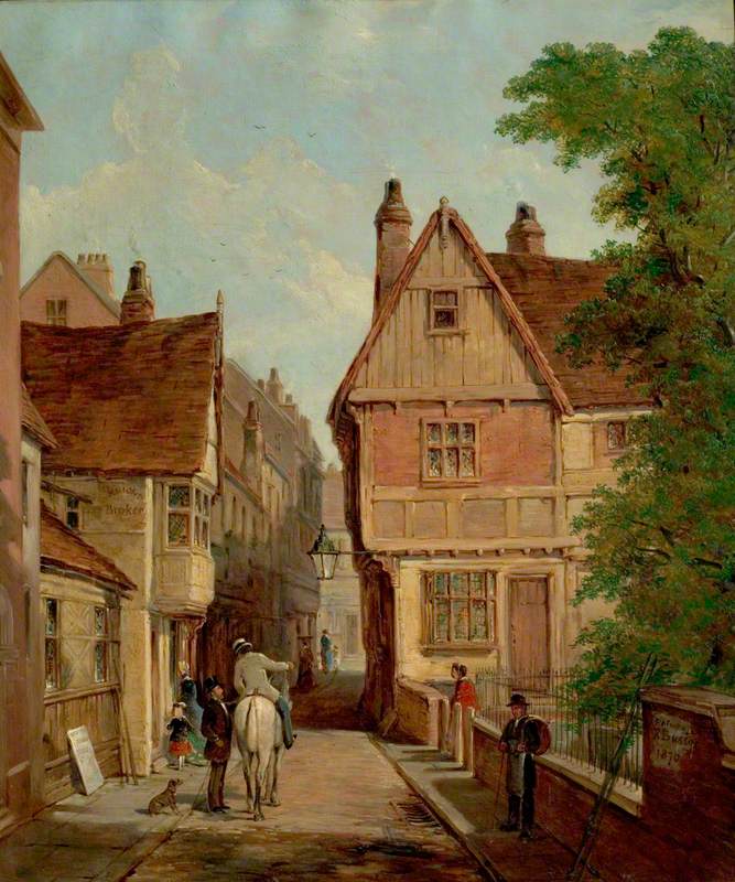 Old Houses, St Peter's Gate, Nottingham, 1842