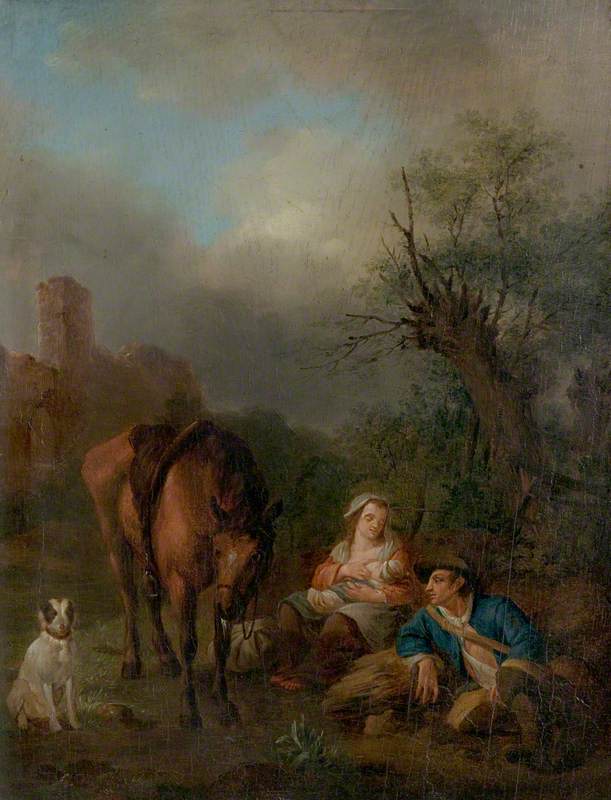 Landscape with Figures, a Horse and a Dog