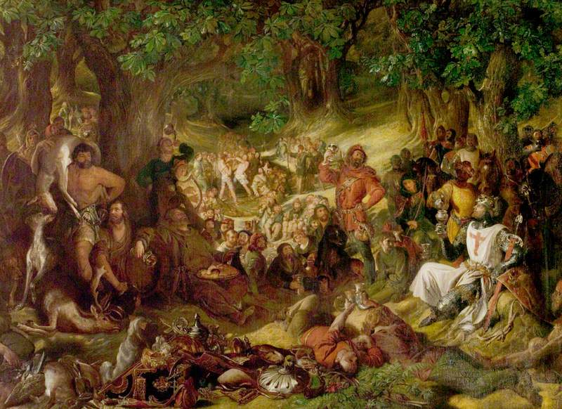 Robin Hood and His Merry Men Entertaining Richard the Lionheart in Sherwood Forest