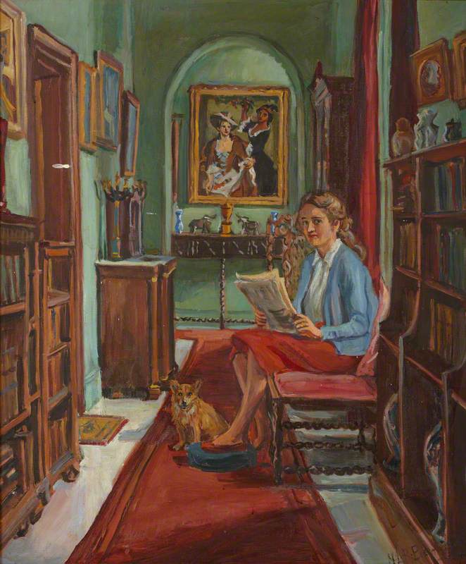 The Artist's Daughter with Her Dog at Thoresby Hall